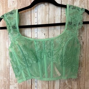 Victoria's Secret Mint Green Lace Top